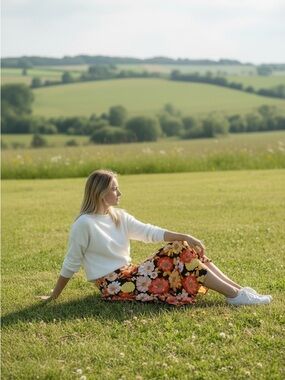 &Merci 🌺 Maxi Skirt with Vibrant Floral Print Size S